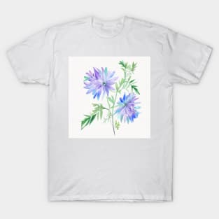 Blue Watercolor Flower T-Shirt